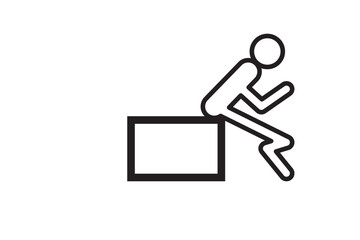 people resting, tired man poses, stick figure human silhouette, icon isolated on white