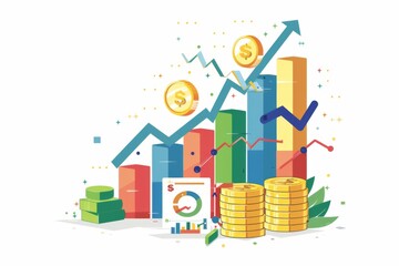 Fototapeta premium Conceptual Finance Illustration created with Generative AI