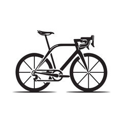 Fototapeta premium Road Bike Silhouette, Detailed Vector Illustration. Road Bike isolated on a white