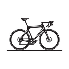 Fototapeta premium Road bike silhouette, Stock Vector. Road bike icon on white background