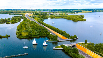 Aerial View of the Veluwemeer Aquaduct