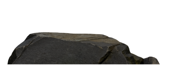Rock Stone podium stage isolated  for Product Display,Black Sea Rock Stand with rough surface texture,Nature Rock cliff element