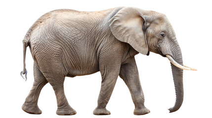 Obraz premium Elephant isolated on white or transparent background, png clipart, design element. Easy to place on any other background.