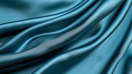 Fototapeta premium A blue fabric with a shiny, metallic sheen