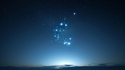 A starry night sky with a bright star in the middle