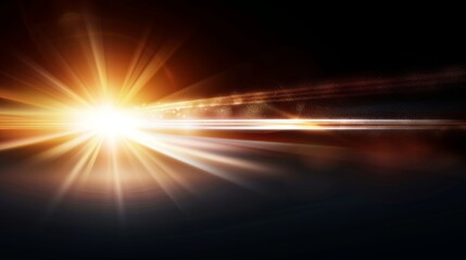 A bright light is shining on a dark background