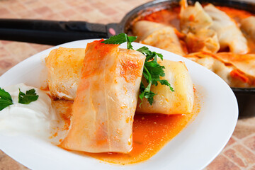 Cabbage Rolls with Beef or Vegetable Filling