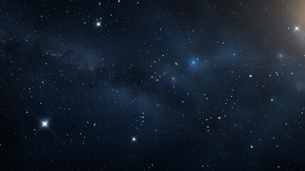 Obraz premium A dark sky with many stars and a bright light in the background