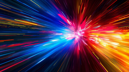 abstract light speed motion blur, colorful streaks