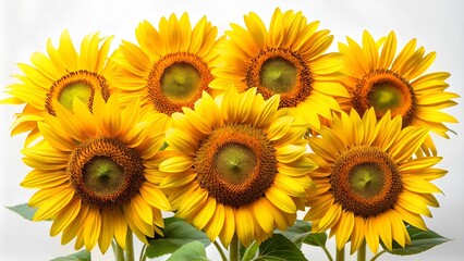 Obraz premium A Bouquet of Six Vibrant Yellow Sunflowers