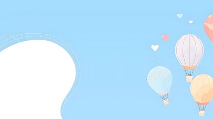 A whimsical illustration of friends of different cultures and backgrounds riding colorful hot air balloons together in a clear blue sky on Friendship Day, symbolizing the joy of shared adventures 