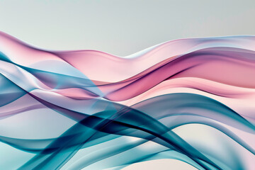 Fototapeta premium Abstract fluid waveforms in pastel colors, creating a soft and ethereal design. Perfect for tech or creative projects.