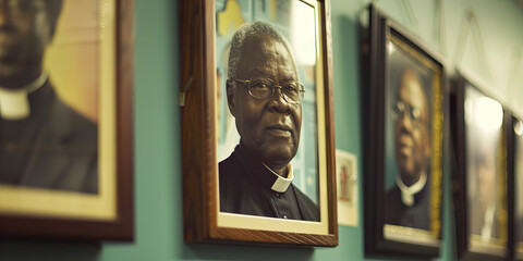 Stewards of Faith: Portraits of revered clergy members, hanging on the walls of the church office, reminding all who enter of their spiritual legacy.
