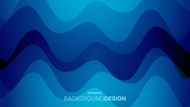 Abstract deep blue dynamic waves background