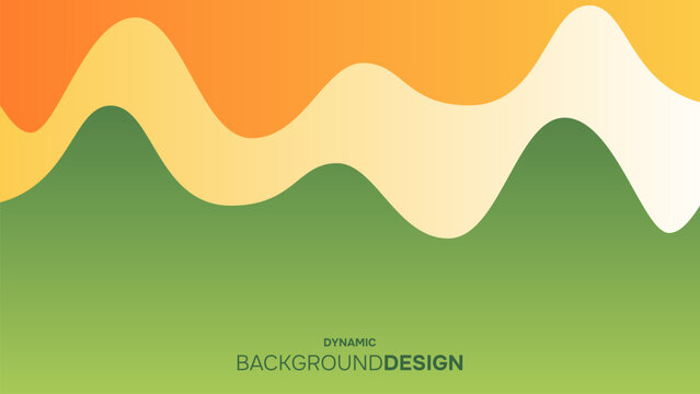 Abstract green and yellow dynamic waves background