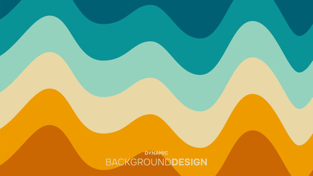 Abstract retro colorful dynamic waves background
