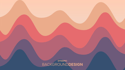 Abstract soft retro colorful dynamic waves background