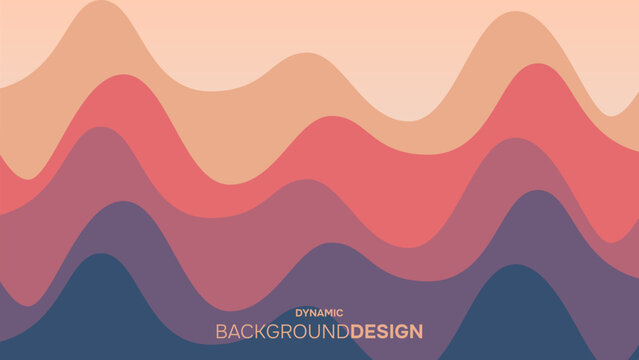 Abstract soft retro colorful dynamic waves background