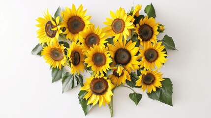 sunflowers on white background