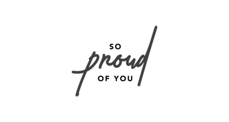 Selbstklebende Fototapeten So proud of you vector lettering. Hand drawn pen calligraphy. Modern line lettering. Positive quote, happiness expression, motivational and inspirational saying. Greeting card. © Matias