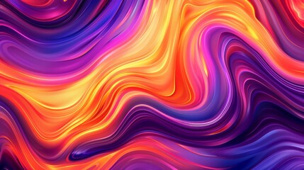 Vibrant wavy lines forming dynamic shapes on abstract background