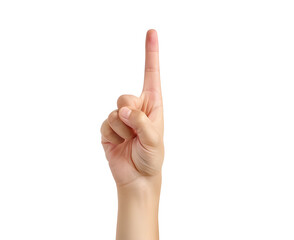 Hand pointing upward gesture. isolated on transparent background. PNG.