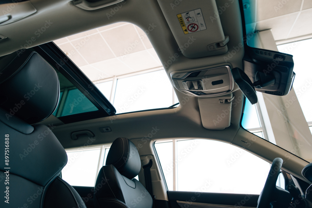 Wall mural panoramic sun roof in the car