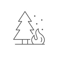 Forest fire line outline icon