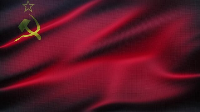 Flag of the former Soviet Union fluttering close-up in the wind