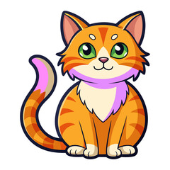 Fototapeta premium cat sticker image colorful style