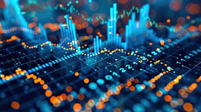 A detailed scatter plot depicting the upward trend between stock prices and trading volume, signifying heightened investor activity.