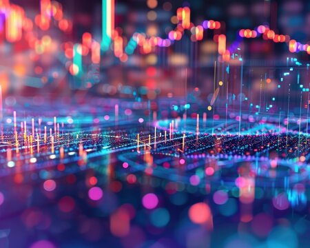 A detailed scatter plot highlighting the positive trend between stock prices and trading volume, indicating increased investor confidence.