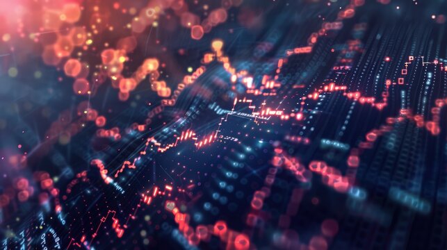 A detailed scatter plot depicting the upward trend between stock prices and trading volume, signifying heightened investor activity.