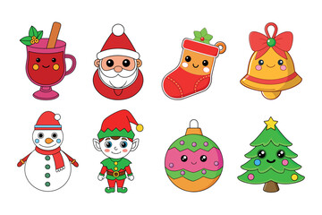 Christmas decoration elements vector  illustration