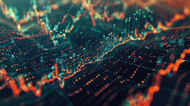 A detailed scatter plot depicting the upward trend between stock prices and trading volume, signifying heightened investor activity.
