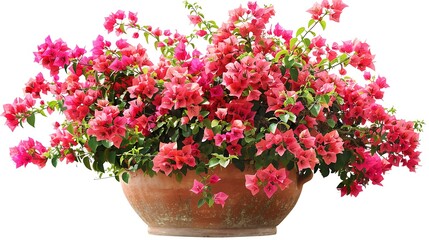 Vibrant Bougainvillea Bush in a Clay Pot