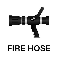 Fire Hose Nozzle Sign Symbol. Vector Illustration. 