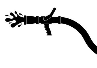Fire Hose Nozzle Sign Symbol. Vector Illustration. 