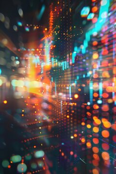 a?'imagine: Analytical scatter plot showing a strong positive correlation between stock prices and trading volume, demonstrating heightened investor interest.