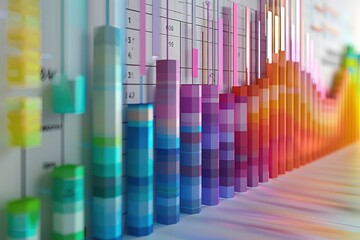 Obraz premium a?'imagine: Bar chart illustrating the contrasting stock market performance of different sectors, highlighting areas of growth and decline.