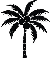 Fototapeta premium silhouette of coconut tree eps 10