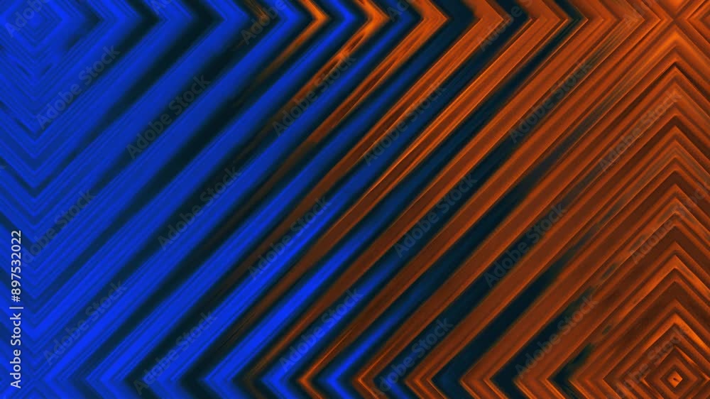 Poster blue and orange gradient background with dark diagonal lines changing hue