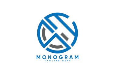 SI letter creative monogram  vector logo design.