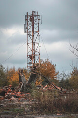 Demolition of abandoned television tower