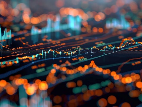 Detailed scatter plot showing the correlation between rising stock prices and trading volume, reflecting higher investor engagement.