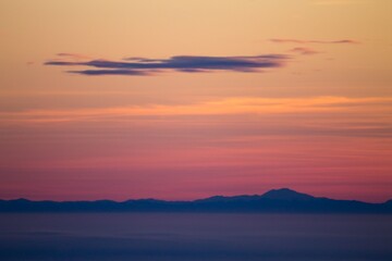 Fototapeta premium Mountain silhouette at sundown