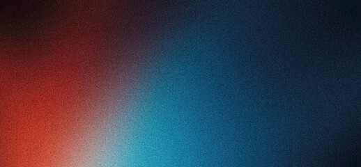 Grainy background, blue red abstract glowing color shape dark noisy banner, poster header backdrop design