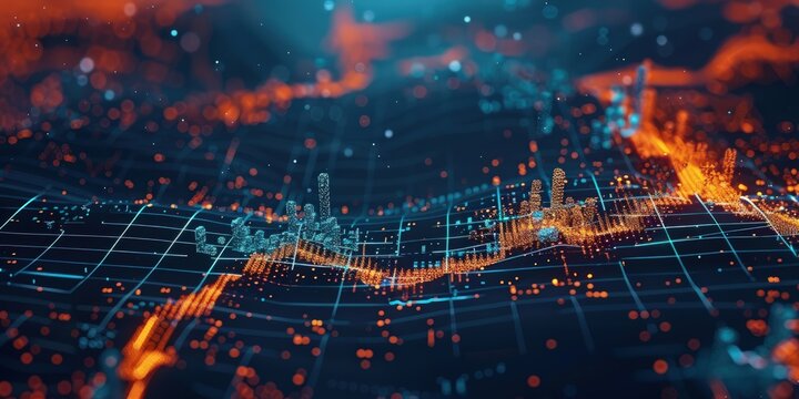 a?'imagine: Dynamic scatter plot highlighting the strong positive link between stock prices and trading volume, reflecting increased investor activity and interest.