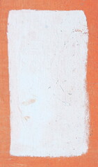 White Paint Patch Orange Wall Vertical Texture
