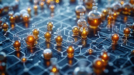 Dynamic depiction of chemical formulas and periodic tables, highlighting the scientific and technological foundations of the chemical industry. Watercolor style, high resolution Illustration, in the